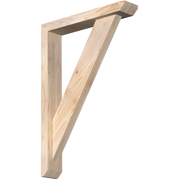Ekena Millwork Traditional Slat Smooth Bracket w/ Offset Brace, Douglas Fir, 3 1/2"W x 18"D x 26"H BKT0402X18X26TRA06SDF - main